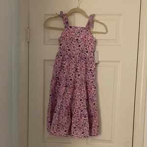 btween Pink Floral Kids Casual Dress